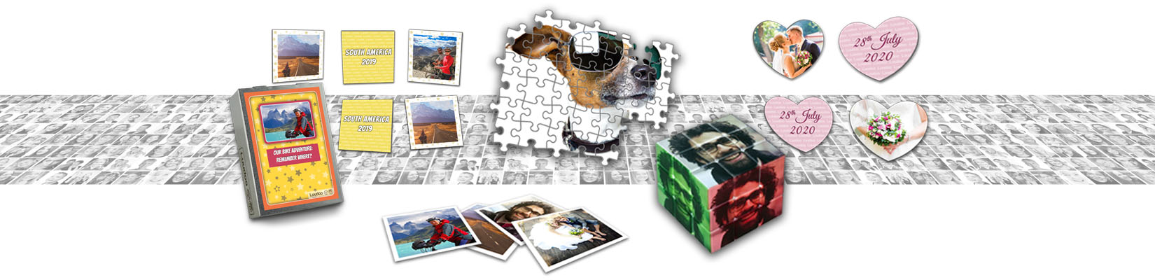 We print unique jigsaw puzzles and match games in various shapes