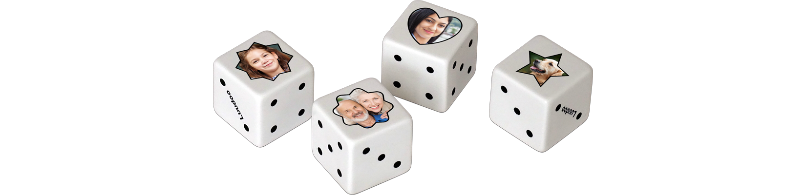 Personalise a gaming dice by printing a picture on one of the dice faces!