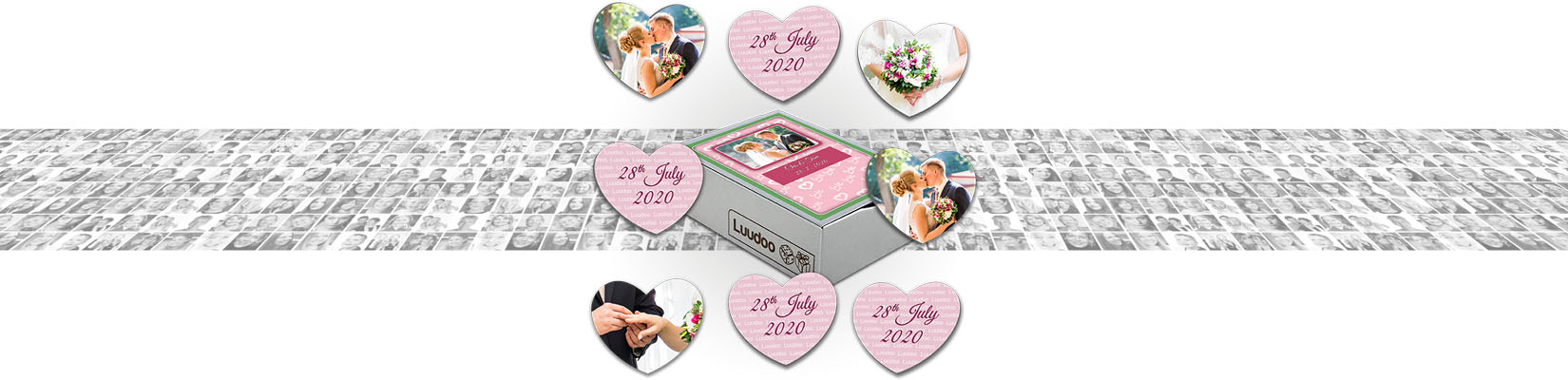 LUUDOO's heart-shaped, custom-printed match games make for great wedding gifts